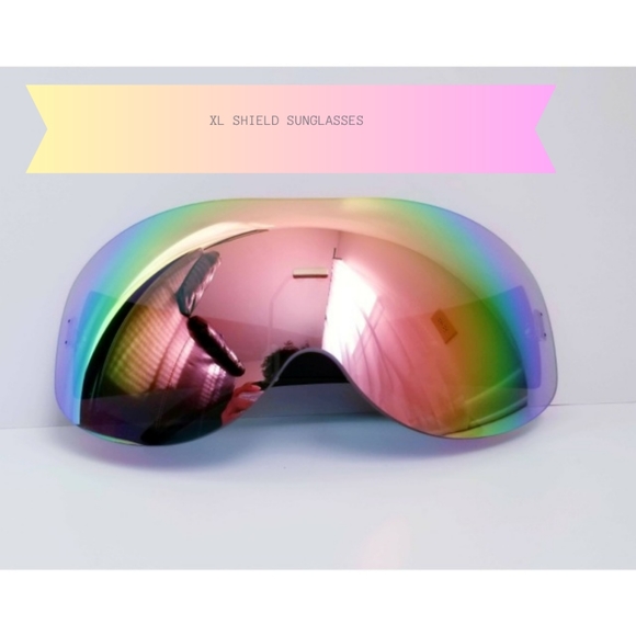 XL Shield Sunglasses | Pink Metallic - Picture 2 of 5